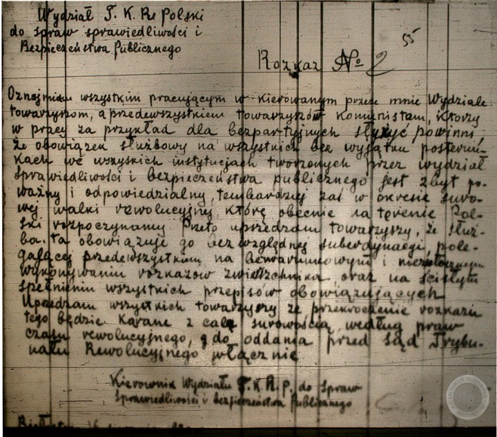 Rozkaz_nr_2_Wydz._TKRP_ds_sprawiedliwosci_i_bezpieczenstwa_publicznego_dot._bezwzglednego_posluszenstwa_i_wykonywania_rozkazow_przez_urzednikow,_mkf._1,_sygn._4,_k._55.jpg